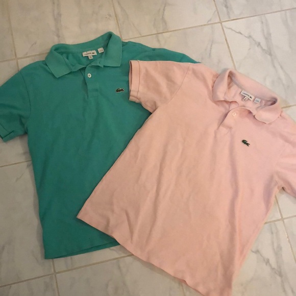 Other - Lacoste pink and green short sleeve collared polo shirts